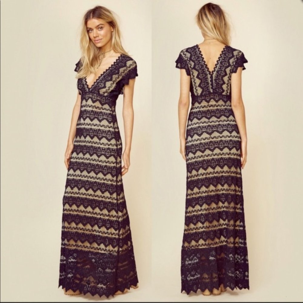 Nightcap Antionette Gown Black & Tan